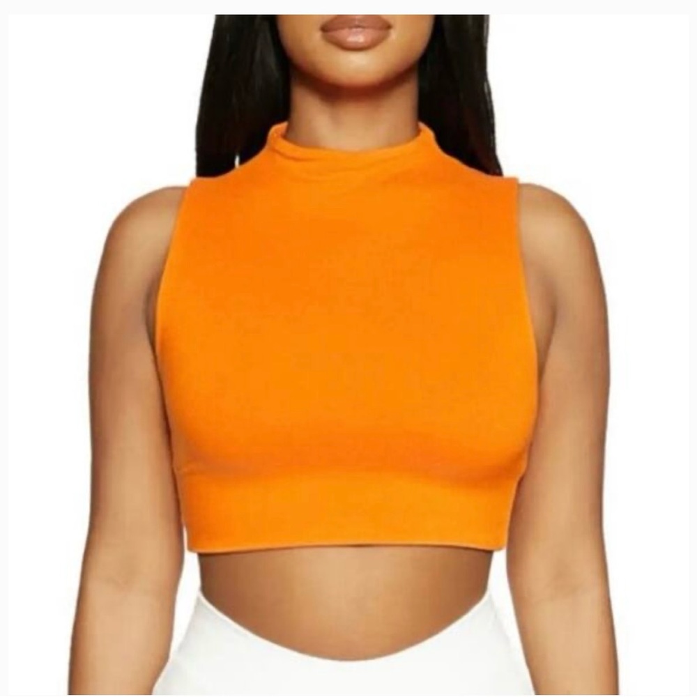 Orange Sleeveless Crop Top